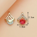 Red star heart alloy pendant with crystal rhinestones for DIY jewelry, 2.3cm height - Crown / Red