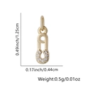 Pendentif épingle de sûreté doré serti de cristaux avec dimensions et poids détaillés - Design de Couronne (Style 5)
