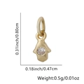 Pendentif Main de Fatma dorée avec zircon, breloque en cuivre de 0,8x0,47cm - Disque Mauvais Œil (Style 7)