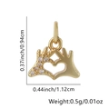 Pendentif geste de cœur plaqué or 18K avec sertissage pavé de zircone brillant - Relief de la Vierge Marie (Style 8)