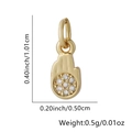 Pendentif main dorée avec pierres de zircon, hauteur 1,01 cm et largeur 0,50 cm - Empreinte de Patte d'Animal (Style 10)