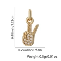 Pendentif geste de victoire doré avec zircons brillants et dimensions détaillées - Forme de Cocotier (Style 14)