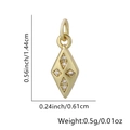 Pendentif en forme de losange plaqué or avec gemmes claires, 1,44 cm x 0,61 cm - Ailes d'Ange (Style 15)