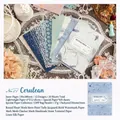 Papier texturé vintage Azure et ensemble de maille pour scrapbooking avec 20 feuilles décoratives - Bleu Aqua
