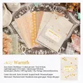 DIY scrapbooking material paper set with mesh and stone textures in warm theme - Warmth