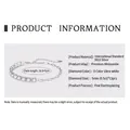 S925 sterling silver tennis bracelet with 5mm D-color moissanite stones and 16.5+5cm chain - 5mm Moissanite Rectangular Chain White Gold (16.5cm+5cm)