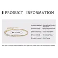 Golden S925 sterling silver tennis bracelet with 3mm D color moissanite stones - 3mm Moissanite Cuban Chain Gold (16.5cm+5cm)
