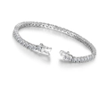 Classic silver S925 sterling silver moissanite tennis bracelet with secure box clasp - 3mm Rhinestone White Gold 16.5cm