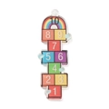 Colorful acrylic hopscotch pendant featuring vibrant numbers 1-10 for DIY jewelry craft - Stay Positive Rainbow Style with Green Flower (FIND-Q097-05A)