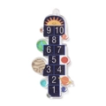 Space hopscotch acrylic keychain with printed planets and sun smiley charm - Inspirational Charm Style 1 (FIND-Q097-05B)