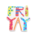 Acrylic colorful FRIYAY letter pendant charm with vibrant patterns for DIY accessories - Inspirational Charm Style 2 (FIND-Q097-06B)