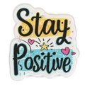 Acrylic stay positive charm pendant with yellow and blue ink splashes for DIY crafts - Inspirational Charm Style 3 (MACR-K362-01B)
