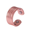 Bracciale magnetico in rame oro rosa con strisce parallele e quattro magneti curativi - Anello Singolo / Oro rosa