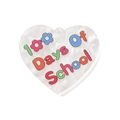 Acrylic heart pendant with 100 Days of School print and colorful floral patterns - Inspirational Charm Style 12 (SACR-Z006-06C)