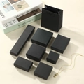 Matte black jewelry packaging set with assorted boxes and a matching gift paper bag - 5x5x3cm (With Sponge) / Black