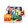 Acrylic Back to School Party pendant featuring school bag, apple, and ruler icons - Inspirational Charm Style 21 (OACR-B029-02K)