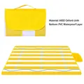 Waterproof 600D Oxford cloth picnic mat with yellow and white stripes and portable handle - Simple Yellow and White Stripes