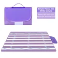 Waterproof 600D Oxford cloth picnic mat with purple and white stripes and PVC backing - Simple Purple and White Stripes