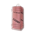 Pink glitter acrylic pendant with fragile shipping box print for DIY jewelry making - Inspirational Charm Style 25 (SACR-E011-05A)