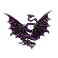 Vintage purple dragon brooch in enamel and silver alloy finish for men's suits - Purple Magic Dragon