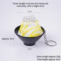 Artificial fruit smoothie bowl keychain with yellow syrup and pitaya fruit model - Keychain / Diameter 7cm / White Pitaya