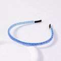 Elegant sky blue crystal beaded headband with double-row faceted sparkling stones - Double-Row Crystal Blue