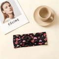 Black twist headband for girls with colorful bow prints on minimalist background - 5# Black (Love Print)