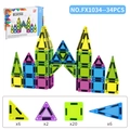 34pcs magnetic building blocks set for kids with colorful diamond surface tiles - Colorful Magnetic Blocks Set 34PCS(FX1034)