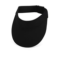 Women's black ice silk sun visor hat with wide brim and adjustable elastic back band - Sports Version / Steady Black