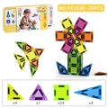 29pcs magnetic building blocks set for kids with yellow tin storage box and colorful pieces - Mini Magnetic Blocks Iron Box Set 29PCS(FX1036)