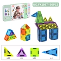 50-piece set of rainbow magnetic building blocks with mini diamond window design - Mini Magnetic Blocks Set 50PCS(FX1037)