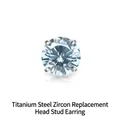 Light blue zircon titanium steel stud with four-prong setting and internal thread - M0.9*5mm (Replacement Head Only) / Sky Blue (Zirconia)