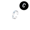 Luminous S925 silver ring with light blue enamel waves and sparkling zircon star - Adjustable Open / Star Wish Meteor Male Ring