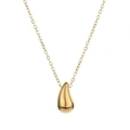 Minimalist 18K gold teardrop pendant necklace for women with polished finish - Gold