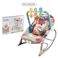 Multifunctional baby rocker with forest animal print cushion and hanging toy bar with box - Squirrel Style (Grey)