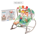 Multifunctional baby rocker chair with music vibration and forest cartoon lion pattern - Giraffe Forest Style (Grey)