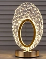 Modern crystal moon night light with golden base and sparkling LED starry texture - Phoenix Tail Style