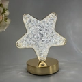 Star-shaped acrylic table lamp with a polished gold base and crystal refraction effects - Star Style (17cm)