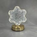 Star-shaped acrylic table lamp with golden metal base and prism light refraction - Seven-Color Flower Style (17cm)