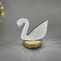 Creative swan shape touch night light with crystal texture and gold metal base - Swan Style (14.5cm)