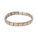 Classic Italian modular charm bracelet in polished stainless steel with link engravings - Steel Polished Bracelet (18 Links)
