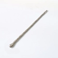 Macro detail of silver fluid metal hair stick with high-gloss mirror polished texture - Silver