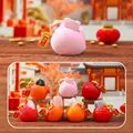 Fruit shaped crystal gemstone desk ornaments with lucky tags in diverse varieties - -a020 New Year's Lucky Box 6 / Full Box Set