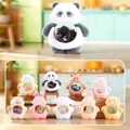 Panda-shaped flocked animal figurine featuring a natural amethyst stone in its belly - A123 Month Half Fat Fufu Box 8 / Full Box Set