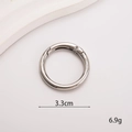 Polished silver zinc alloy 3.3cm spring O-ring for DIY bags and keychains - Spring Ring / 33mm / Silver