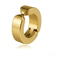 Polished gold punk ear cuff with hinged clip-on closure for non-pierced ears - Gold