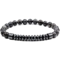 8mm Hematite Lava and Matte Agate Beaded Bracelet with Tiger Eye Stone for Yoga - Flash Stone (Labradorite)