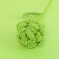 Handmade crochet rose flower in grass green yarn with leaf and stem for gifting - Grass Green Rose Bouquet