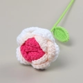 Handmade crochet rose with pink gradient petals and green leaves for gifts - Gradient Skin Tone - Rose Pink - Bouquet Of Roses