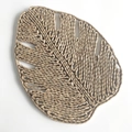 Monstera leaf shape handmade woven wall decor crafted from natural seagrass fibers - Monstera Leaf Shaped Style (28x38cm)